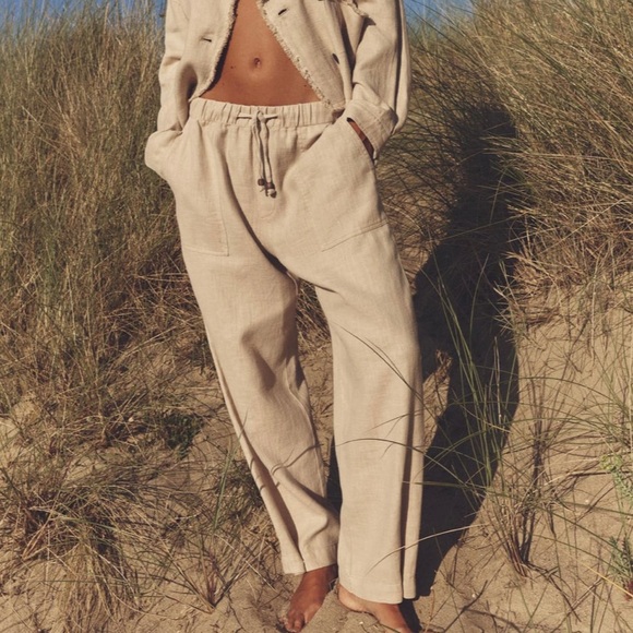 Zara - beige straight leg pants NWT - Picture 1 of 4